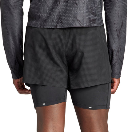 adidas Ultimate 2 In 1 Mens Running Shorts - Black