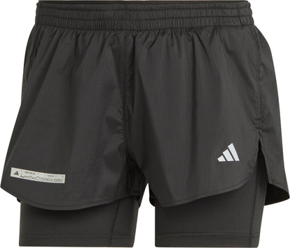 adidas Ultimate 2 In 1 Womens Running Shorts - Black