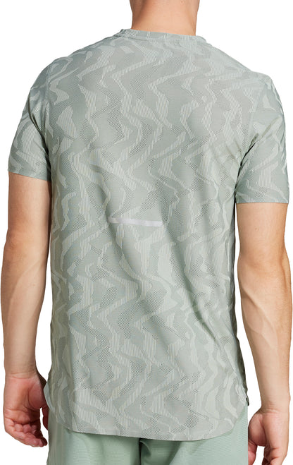 adidas Ultimate Engineered ClimaCool+ Short Sleeve Mens Running Top - Green