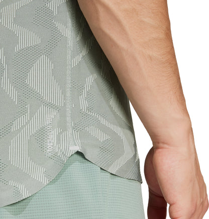 adidas Ultimate Engineered ClimaCool+ Short Sleeve Mens Running Top - Green