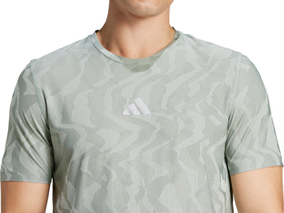 adidas Ultimate Engineered ClimaCool+ Short Sleeve Mens Running Top - Green