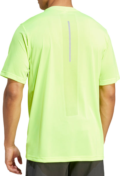 adidas Ultimate Engineered Knit Short Sleeve Mens Running Top - Yellow