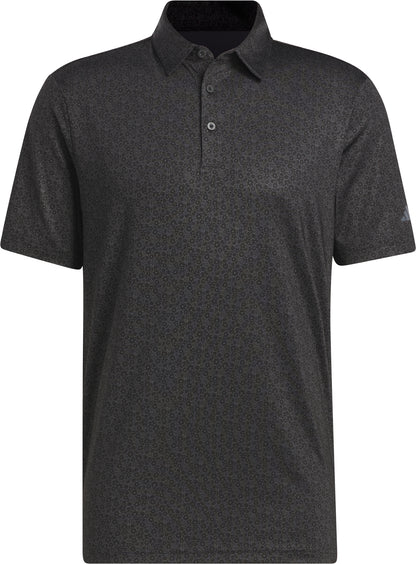adidas Ultimate365 Allover Print Short Sleeve Mens Golf Polo Shirt - Black