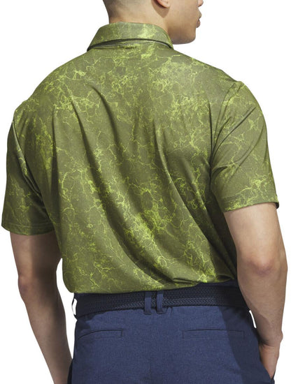 adidas Ultimate365 Printed Short Sleeve Mens Polo Shirt - Green