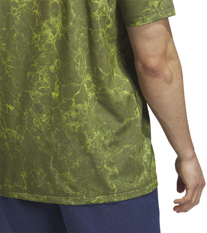 adidas Ultimate365 Printed Short Sleeve Mens Polo Shirt - Green