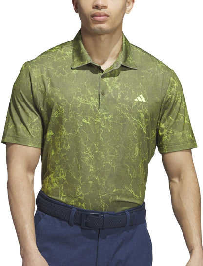 adidas Ultimate365 Printed Short Sleeve Mens Polo Shirt - Green