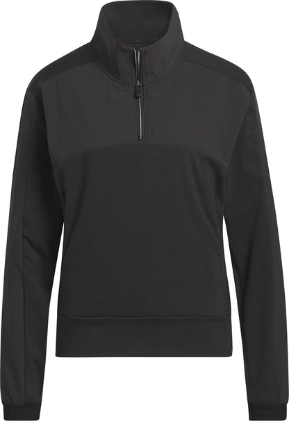 adidas Ultimate365 Tour Half-Zip Long Sleeve Womens Golf Top - Black