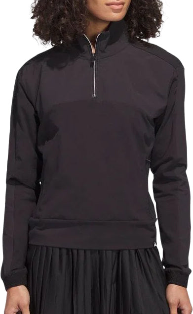 adidas Ultimate365 Tour Half-Zip Long Sleeve Womens Golf Top - Black