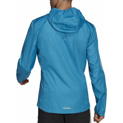 adidas Own The Run Hooded Windbreaker Mens Running Jacket - Blue - Start Fitness