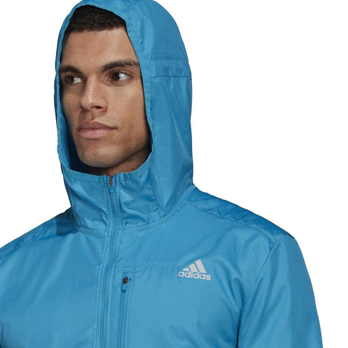 adidas Own The Run Hooded Windbreaker Mens Running Jacket - Blue - Start Fitness