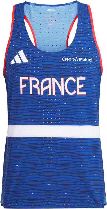 adidas Team France Mens Running Vest - Blue