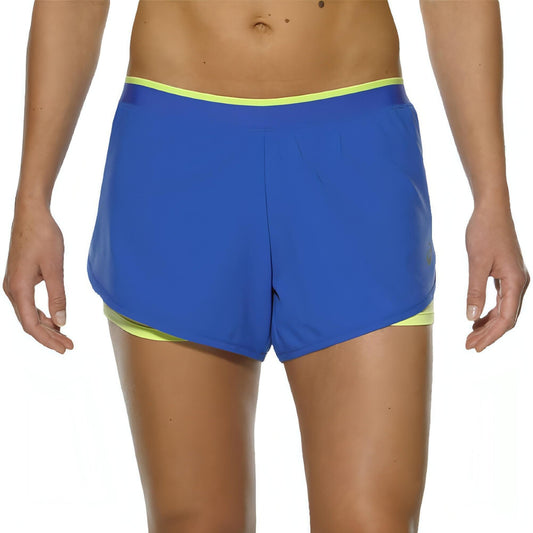 Asics 2 In 1 Womens Running Shorts - Blue - Start Fitness