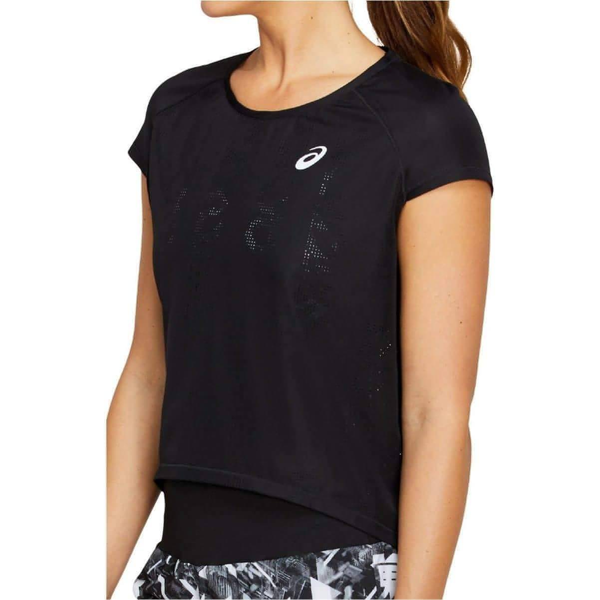 Asics Future Tokyo Ventilate Short Sleeve Womens Running Top - Black - Start Fitness