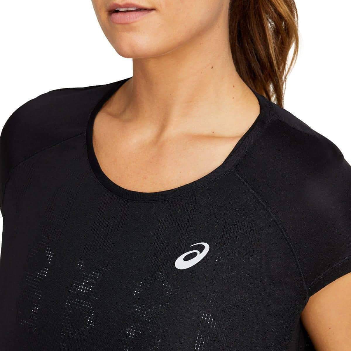 Asics Future Tokyo Ventilate Short Sleeve Womens Running Top - Black - Start Fitness