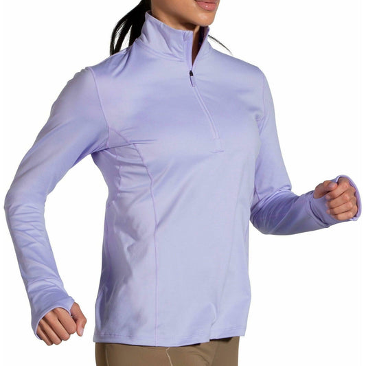 Brooks Dash Half Zip Long Sleeve Womens Running Top - Purple - Start Fitness