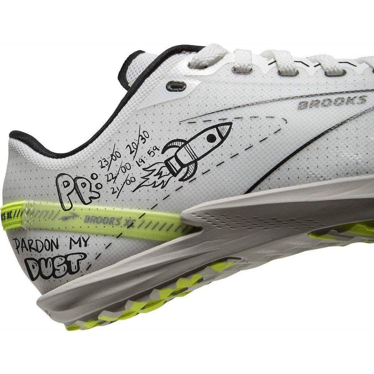Brooks Draft XC Cross Country Running Spikes - White - Start Fitness