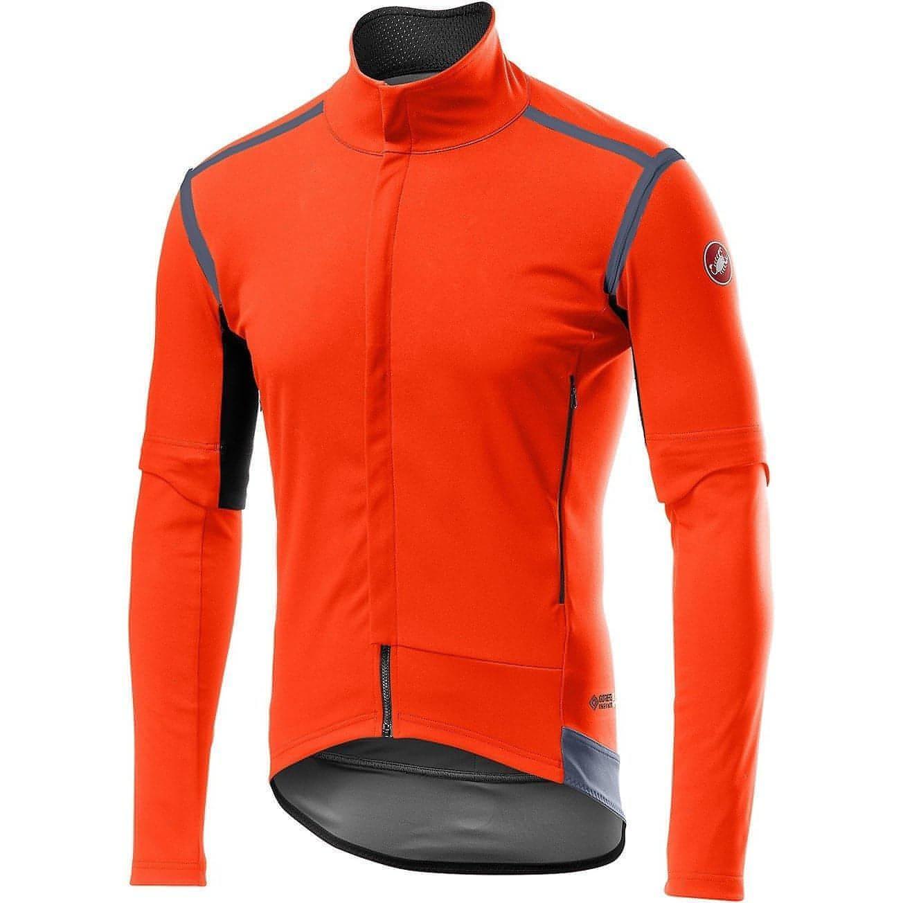 Castelli Perfetto Ros Convertible Mens Cycling Jacket - Orange - Start Fitness