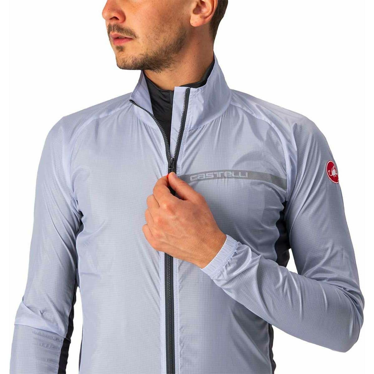 Castelli Squadra Stretch Mens Cycling Jacket - Silver - Start Fitness