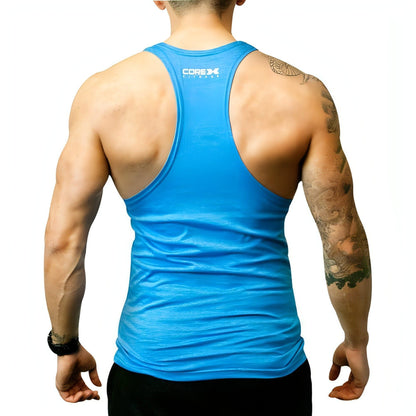 Corex Fitness Logo Stringer Mens Training Vest - Blue - Start Fitness