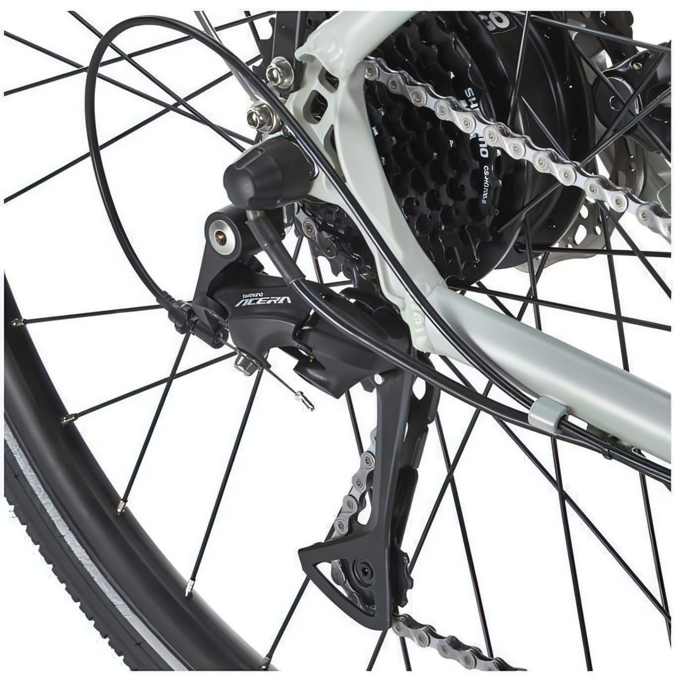 Ezego Commute INT Electric Hybrid Bike - Grey-Yellow - Start Fitness