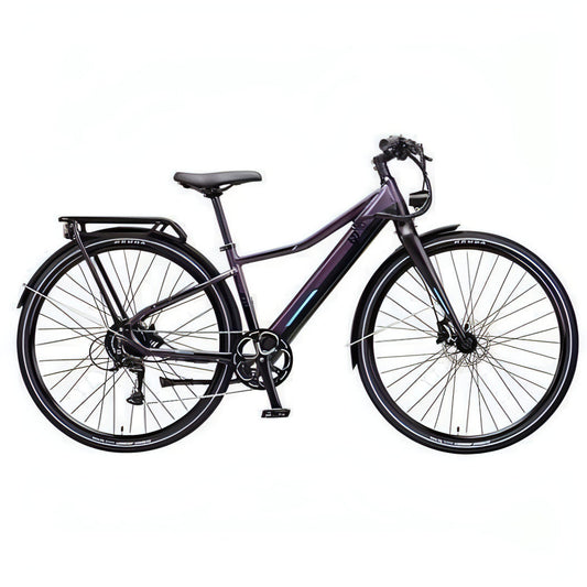 Ezego Commute INT Unisex Electric Hybrid Bike - Purple - Start Fitness