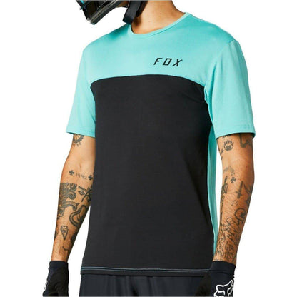 Fox Flexair Delta Short Sleeve Mens Cycling Jersey - Teal - Start Fitness