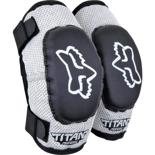 Fox PeeWee Titan Junior Cycling Elbow Guards - Black 884065822216 - Start Fitness