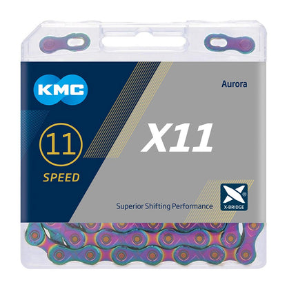 KMC X11 11 Speed Chain 118 Links - Aurora Blue