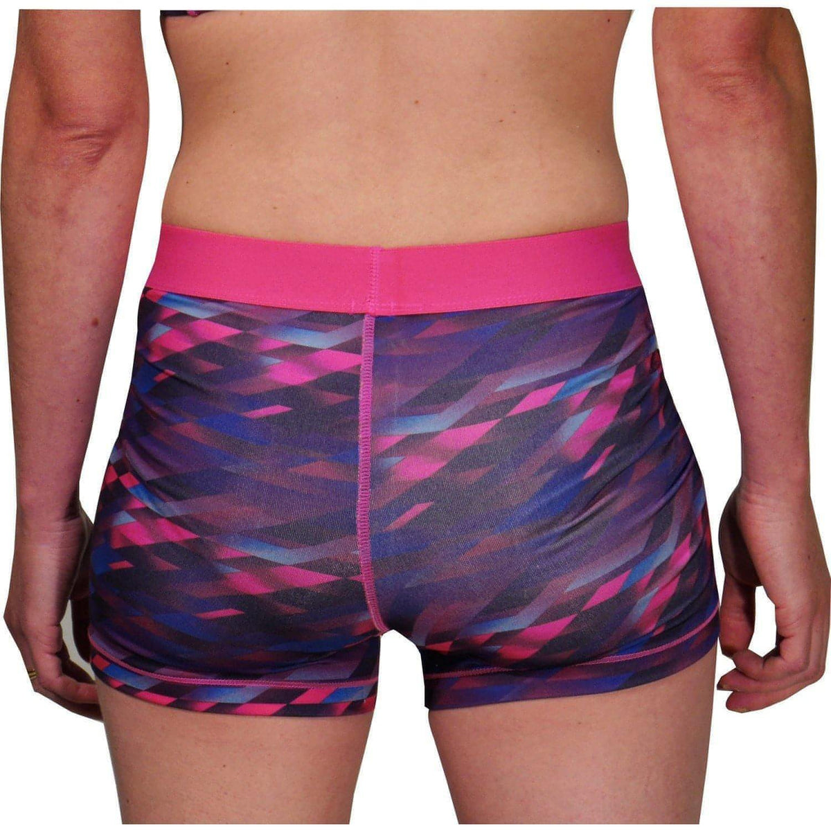 More Mile Go For It Printed Womens Running Short Tights - Pink - Start Fitness