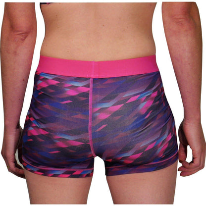 More Mile Go For It Printed Womens Running Short Tights - Pink - Start Fitness