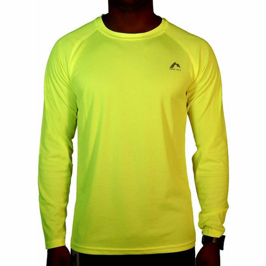 More Mile Lumino Long Sleeve Mens Running Top - Yellow - Start Fitness