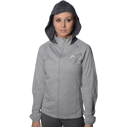 More Mile Marl Full Zip Womens Training Hoody - Grey - Start Fitness