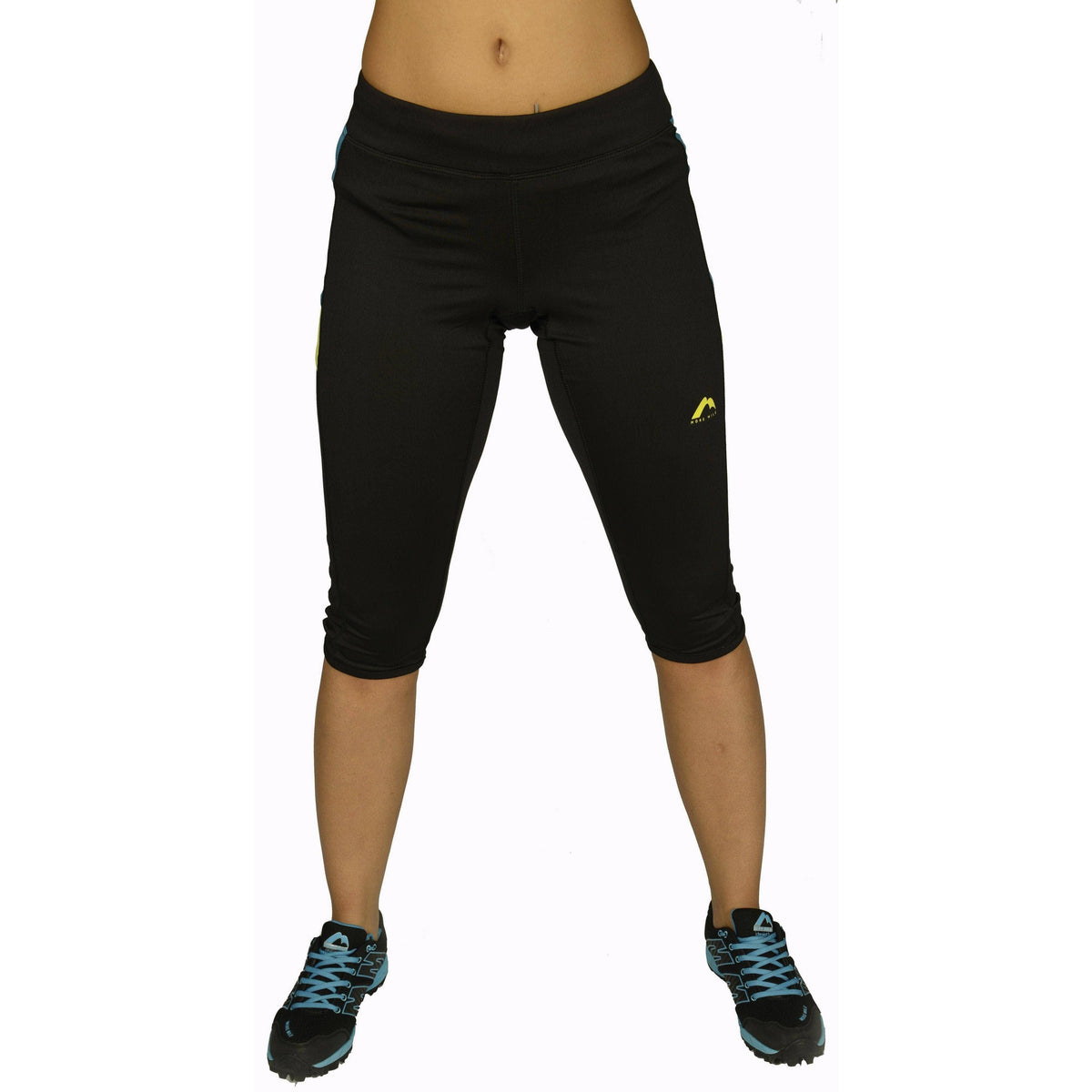More Mile More-Tech 3/4 Capri Womens Running Tights - Black - Start Fitness