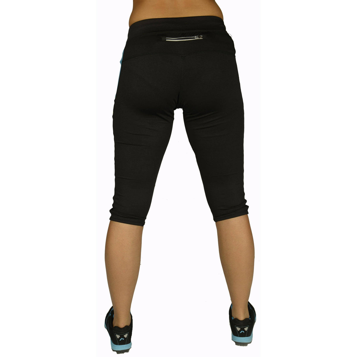 More Mile More-Tech 3/4 Capri Womens Running Tights - Black - Start Fitness