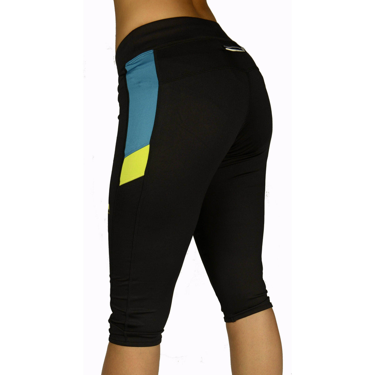 More Mile More-Tech 3/4 Capri Womens Running Tights - Black - Start Fitness