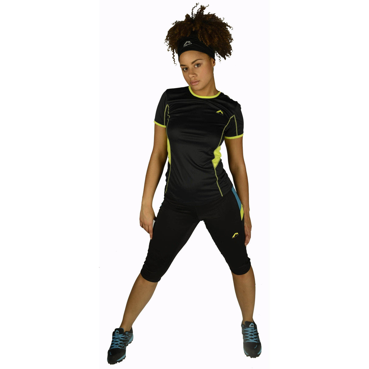 More Mile More-Tech 3/4 Capri Womens Running Tights - Black - Start Fitness