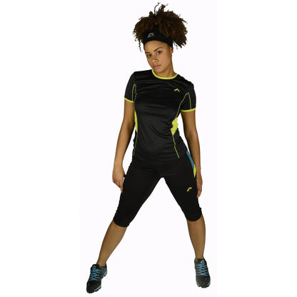 More Mile More-Tech 3/4 Capri Womens Running Tights - Black - Start Fitness