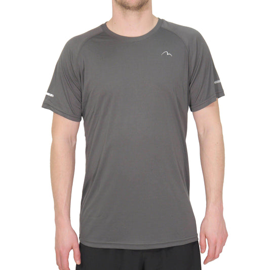 More Mile Tempest Cool Mens Short Sleeve Running Top - Grey - Start Fitness