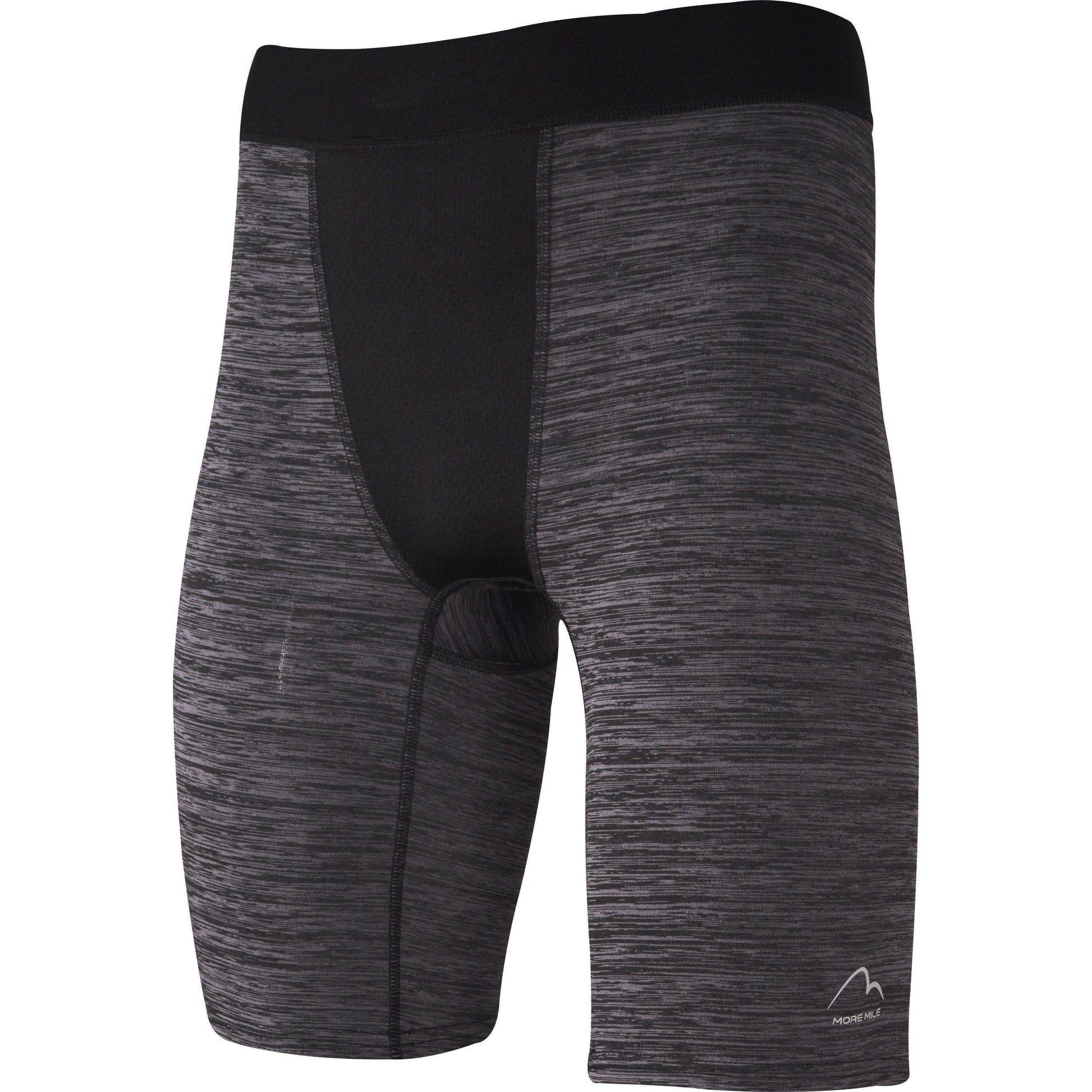 More Mile Train To Run Baselayer Mens Training Short Tights - Grey - Start Fitness