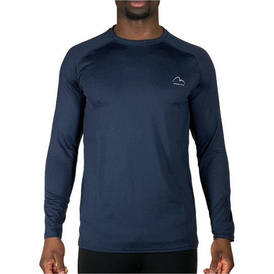More Mile Train To Run Mens Long Sleeve Running Top - Blue - Start Fitness