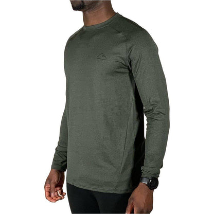 More Mile Train To Run Mens Long Sleeve Running Top - Green - Start Fitness