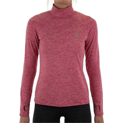 More Mile Train To Run Womens Long Sleeve Funnel Neck Running Top - Pink - Start Fitness
