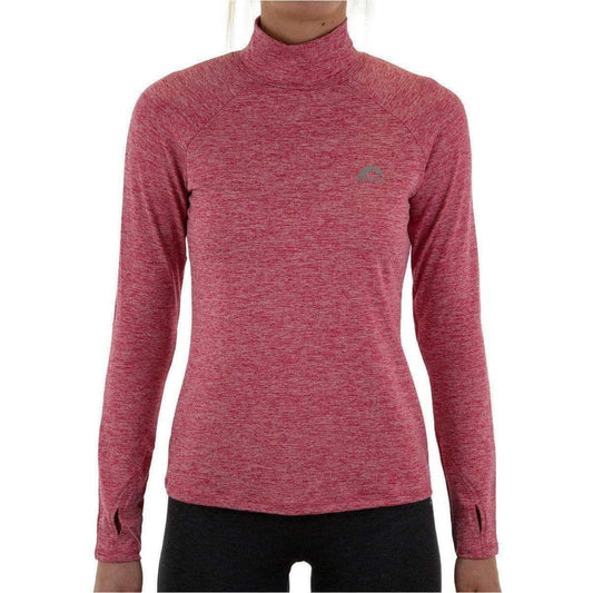More Mile Train To Run Womens Long Sleeve Funnel Neck Running Top - Pink - Start Fitness