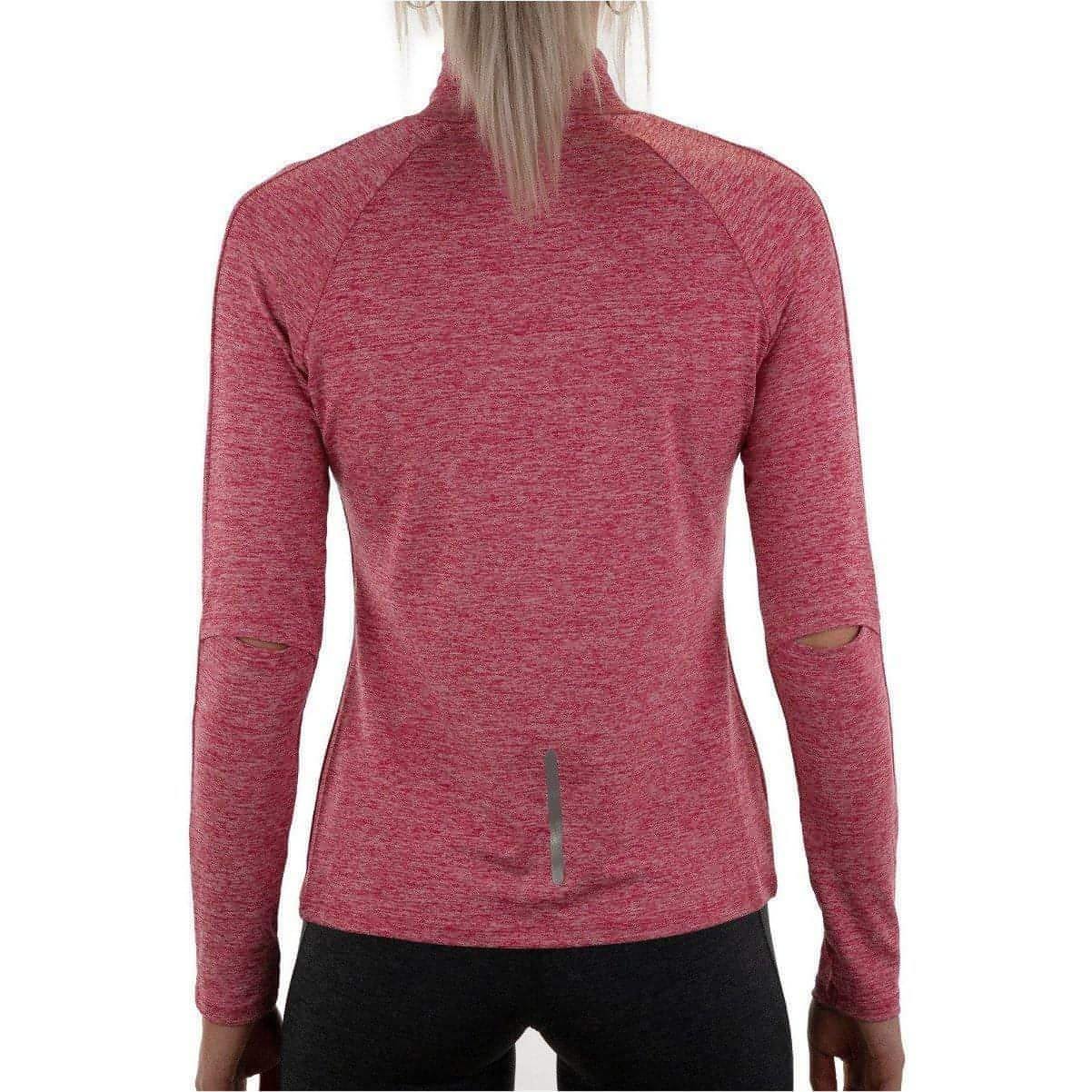 More Mile Train To Run Womens Long Sleeve Funnel Neck Running Top - Pink - Start Fitness