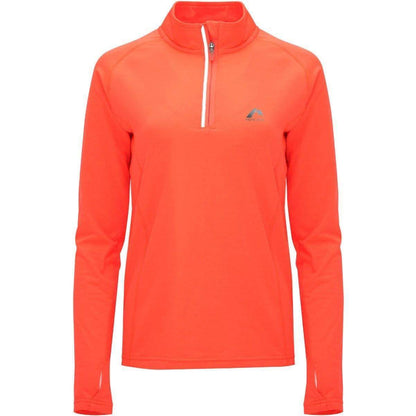More Mile Vivid Half Zip Long Sleeve Womens Running Top - Orange - Start Fitness