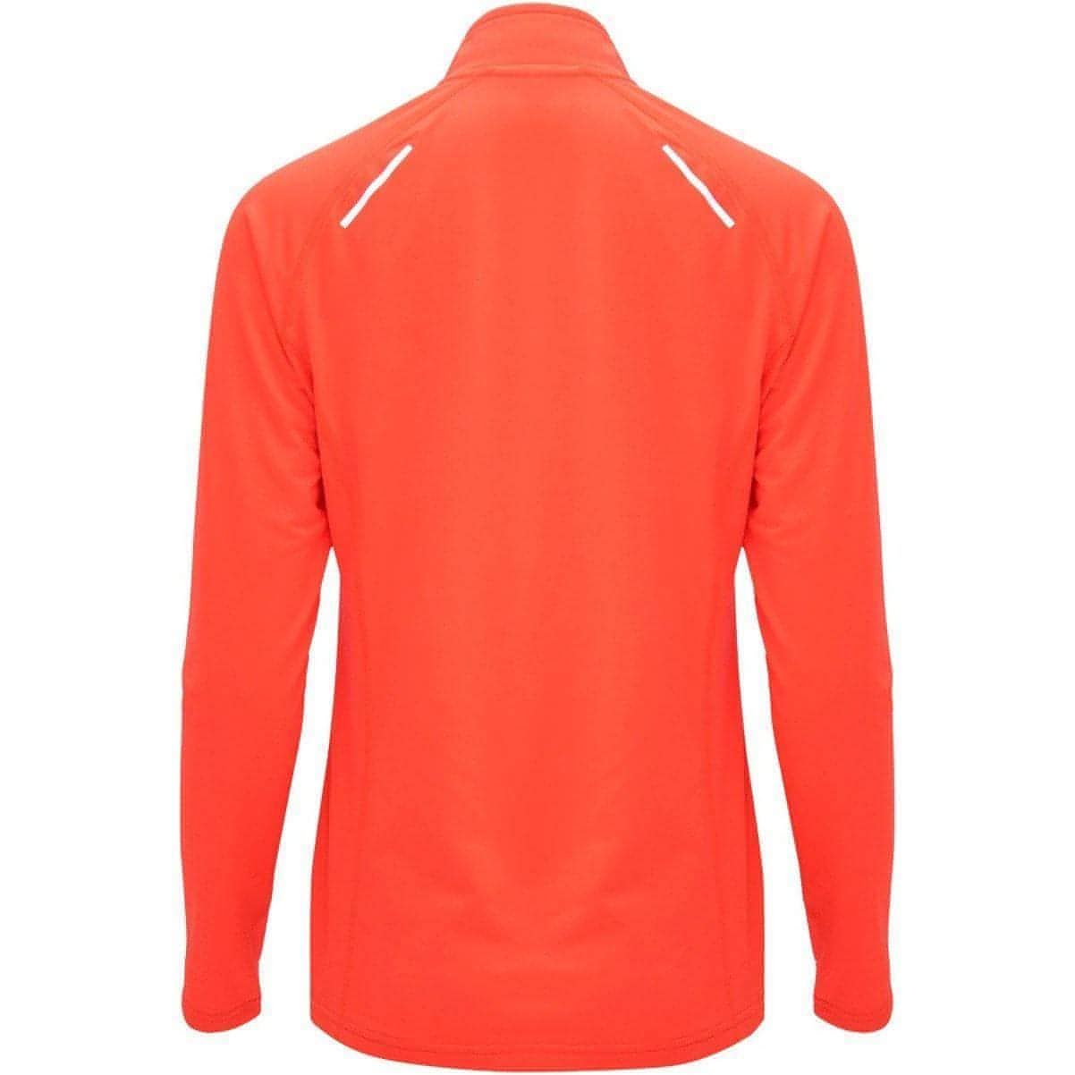More Mile Vivid Half Zip Long Sleeve Womens Running Top - Orange - Start Fitness