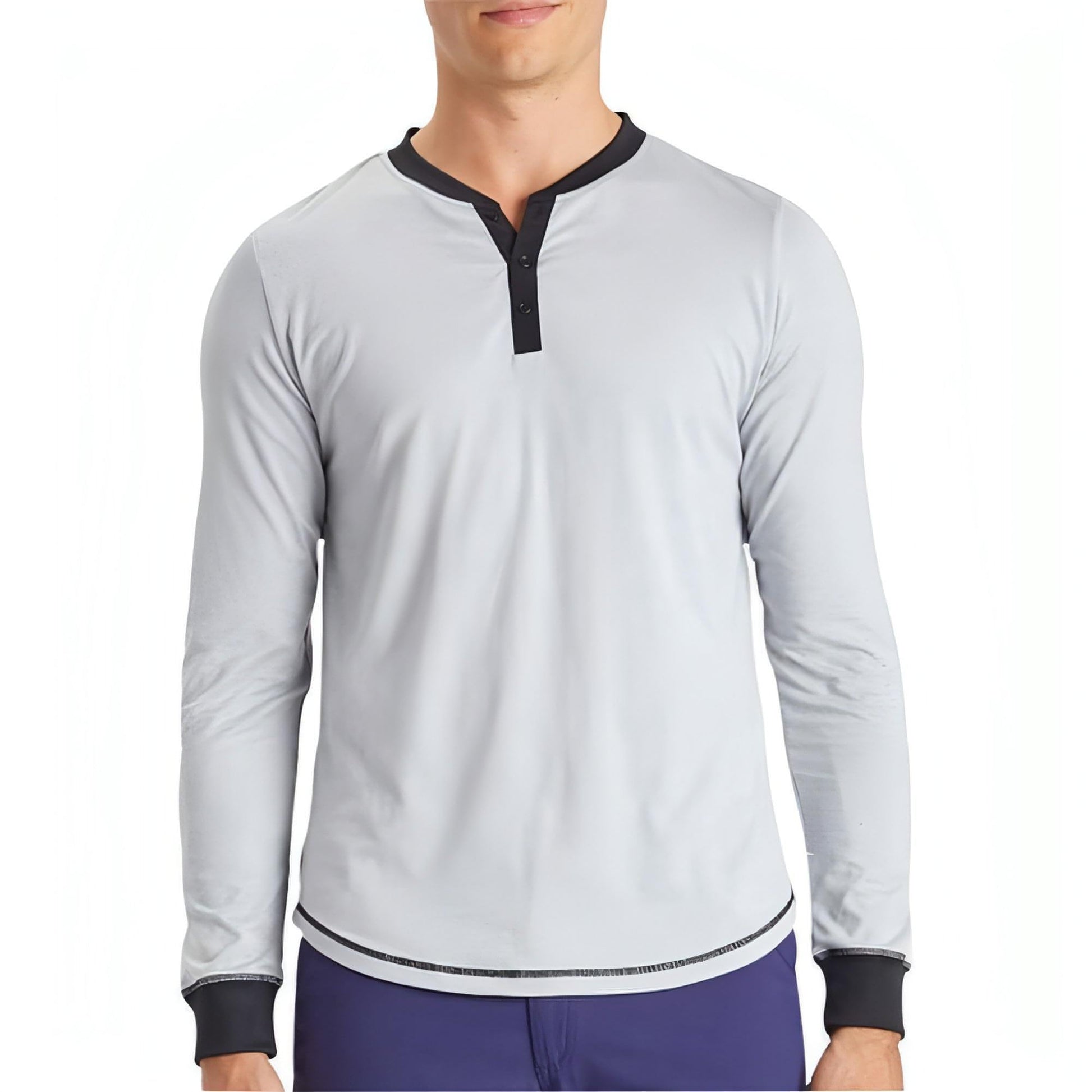 Ohmme Dawn Long Sleeve Mens Yoga Top - Grey - Start Fitness