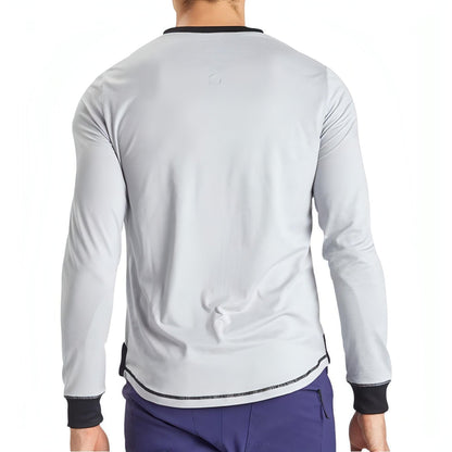 Ohmme Dawn Long Sleeve Mens Yoga Top - Grey - Start Fitness