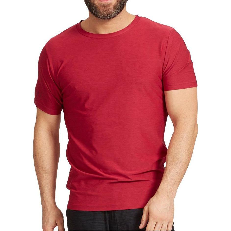 Ohmme Equinox Short Sleeve Mens Yoga Top - Red - Start Fitness