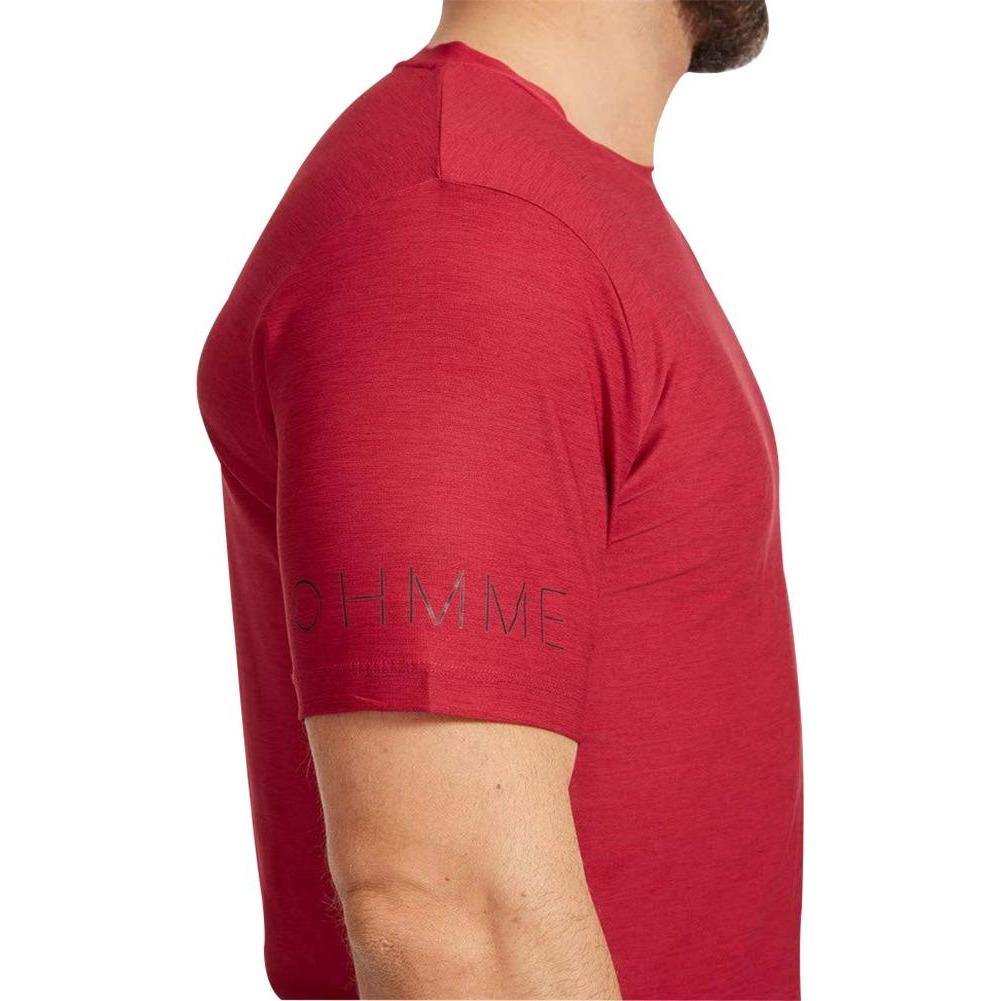 Ohmme Equinox Short Sleeve Mens Yoga Top - Red - Start Fitness